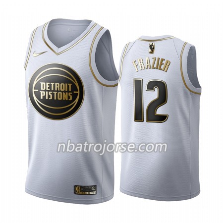 Män Detroit Pistons Tröja Tim Frazier 12 2019-20 Nike Vit Golden Edition Swingman Män Detroit Pistons Tröja Tim Frazier 12 2019-20 Nike Vit Golden Edition Swingman